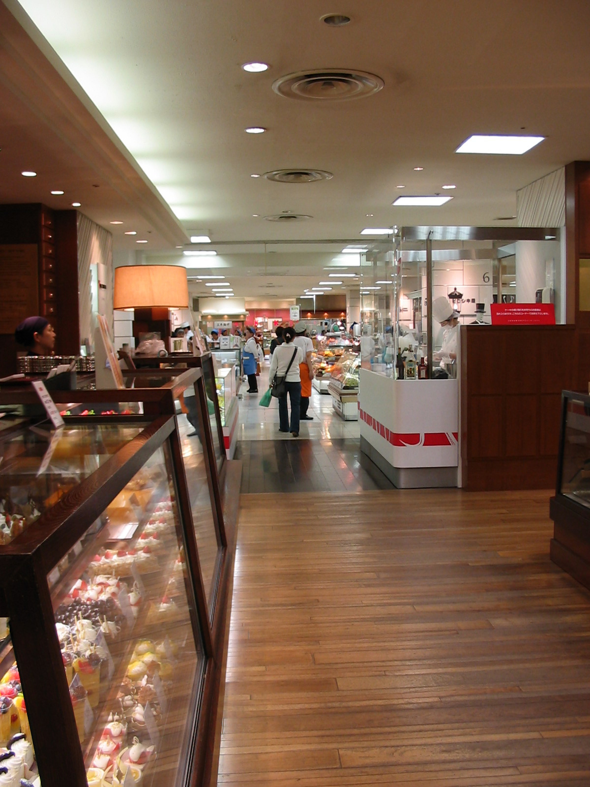 supermarket with case of desserts